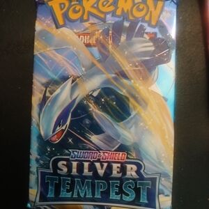 Pokemon Silver Tempest Booster Pack with Blue and Silver
